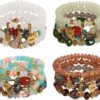 Bohemian Boho Stackable Bracelets for Women Set, Girls Stretch Multilayer Stack Beads Colorful Beaded Charm Bracelets Girl Handmade Jewelry