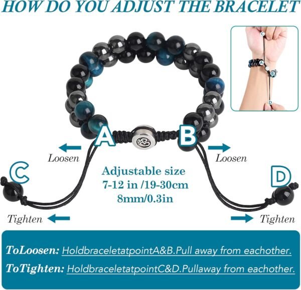 Triple Protection Bracelet - for Protect & Balance - Energy Crystal Handmade Bracelets for Men Women