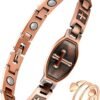 Copper Bracelets for Women, 99.99% Pure Copper Magnetic Bracelets with Effective Neodymium Magnets, Adjustable Jewelry Gift with Sizing Tool