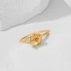 71ukA3NbKdL._AC_SL1500 Birth Flower Ring for Women 14K Gold Plated Floral Minimalist Stackable Finger Jewelry Birthday Gifts