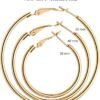 6/8 Pairs Gold Silver Plated Hoop Earrings for Women, Hypoallergenic Stainless Steel Gold Hoops Silver Hoop Earrings Set, Lightweight Large Small Hoops Women Earrings Loop Earrings Set