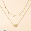 14K Gold Plated Layering Necklaces | Stylish Minimalist Design Pendant Necklaces | Bar, Circle, Lotus, Disc, Dog Tag, Horizontal Bar Pendants for Women
