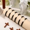 Cross Friendship Bracelet Adjustable Braided Rope Jesus Christian Cross Bracelets Matching Couple String Lucky Strand BFF Wristband for Women Men Boy Girls Easter Baptism