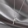 925 Sterling Silver Cross Necklace for Women, Tiny Religious Cross Stuffers Baptism Religious Faith Chain Pendant Necklace for Men 14K Gold Plated Cross Choker Necklace Birthday Easter Jewelry Gift