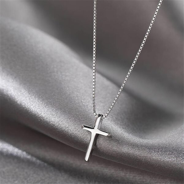 925 Sterling Silver Cross Necklace for Women, Tiny Religious Cross Stuffers Baptism Religious Faith Chain Pendant Necklace for Men 14K Gold Plated Cross Choker Necklace Birthday Easter Jewelry Gift