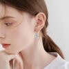 Bee/Flower/Hummingbird Bird Moonstone Earrings 925 Sterling Silver Teardrop Dangle Hypoallergenic Leverback Earring for Women