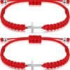 Cross Friendship Bracelet Adjustable Braided Rope Jesus Christian Cross Bracelets Matching Couple String Lucky Strand BFF Wristband for Women Men Boy Girls Easter Baptism