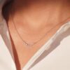 Diamond Necklace for Women Dainty Square Cubic Zirconia Splints Solitaire Pendant Necklace for women 14kGold/Silver Plated Different Width Square CZ Pendant Necklaces Simulated Diamond Bridesmaid Jewelry for Women