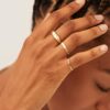 Gold Plated Rings for Women - Trendy Cubic Zirconia 14k Gold Filled Stackable Rings