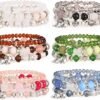 Bohemian Bracelet Sets for Women - 6 Sets Stackable Stretch Bracelets Multi-color Boho Jewelry for Women Hippie Bracelets Dainty Jewelry