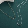 Diamond Necklace for Women Dainty Square Cubic Zirconia Splints Solitaire Pendant Necklace for women 14kGold/Silver Plated Different Width Square CZ Pendant Necklaces Simulated Diamond Bridesmaid Jewelry for Women