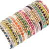 27-28Pcs Delicate Boho Beaded Bracelet Multi Layer Versatile Statement Bracelets Stackable stretch Cuff Sparkly Glass Crystal Beads bracelets
