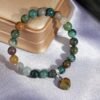 Healing Crystal Bracelet for Women, 8 mm Natural Gemstone Beaded Bracelet, Love Heart Bracelet Jewelry Gifts for Birthday Mothers Day Valentine's Day Anniversary