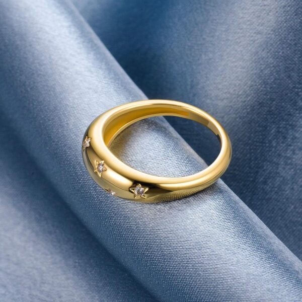 Gold Plated Rings for Women - Trendy Cubic Zirconia 14k Gold Filled Stackable Rings