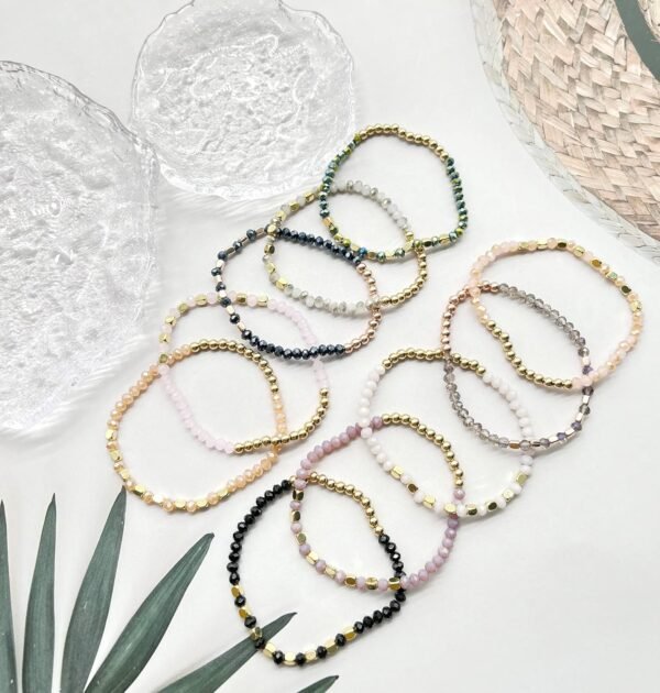 27-28Pcs Delicate Boho Beaded Bracelet Multi Layer Versatile Statement Bracelets Stackable stretch Cuff Sparkly Glass Crystal Beads bracelets
