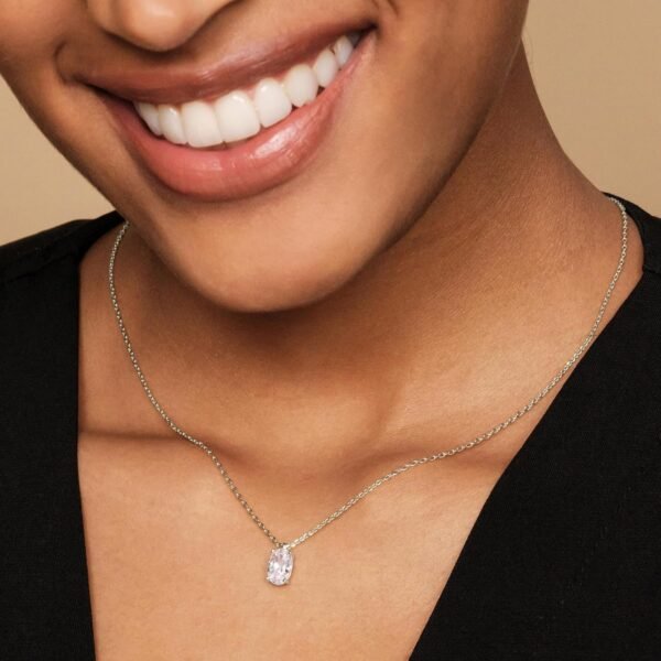 14K Gold Plated Cubic Zirconia Diamond Pendant Necklace for Women | Adjustable Slider