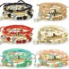Bohemian Bracelet Sets for Women - 6 Sets Stackable Stretch Bracelets Multi-color Boho Jewelry for Women Hippie Bracelets Dainty Jewelry
