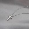 925 Sterling Silver Cross Necklace for Women, Tiny Religious Cross Stuffers Baptism Religious Faith Chain Pendant Necklace for Men 14K Gold Plated Cross Choker Necklace Birthday Easter Jewelry Gift