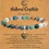 Healing Crystal Bracelet for Women, 8 mm Natural Gemstone Beaded Bracelet, Love Heart Bracelet Jewelry Gifts for Birthday Mothers Day Valentine's Day Anniversary