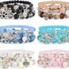 Bohemian Bracelet Sets for Women - 6 Sets Stackable Stretch Bracelets Multi-color Boho Jewelry for Women Hippie Bracelets Dainty Jewelry