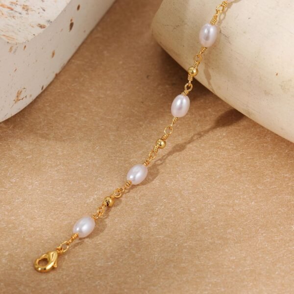 Gold Pearl Bracelets for Women Trendy, 14K Real Gold Plated Dainty Stackable Snake Chain CZ Heart Pendant Bracelets, Layered Waterproof Jewelry Gift for Women Adjustable 6"+2"