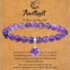 Healing Crystal Bracelet for Women, 8 mm Natural Gemstone Beaded Bracelet, Love Heart Bracelet Jewelry Gifts for Birthday Mothers Day Valentine's Day Anniversary